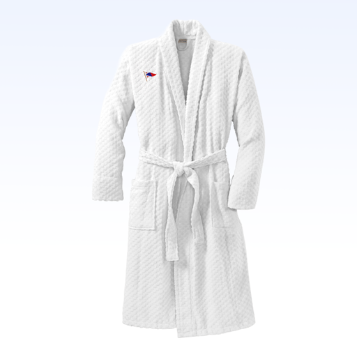 CHECKERED TERRY SHAWL COLLAR BATHROBE